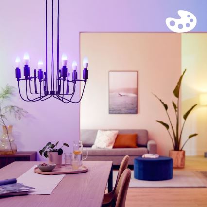 Set od 4 RGB LED prigušive žarulje Philips SMART C37 E14/4,9W/230V 2200-6500K
