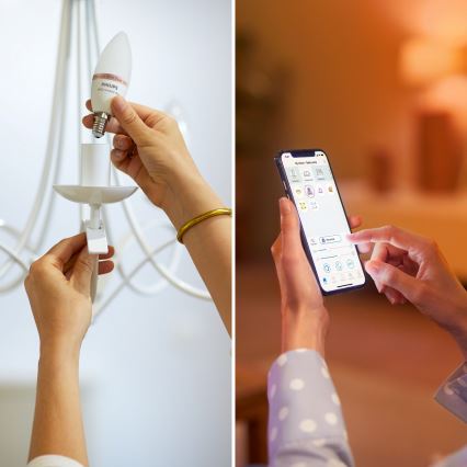 Set od 4 RGB LED prigušive žarulje Philips SMART C37 E14/4,9W/230V 2200-6500K