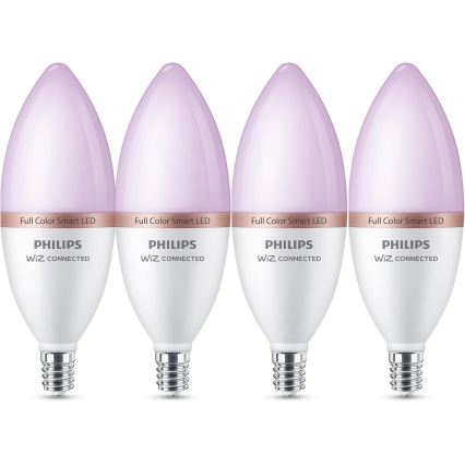 Set od 4 RGB LED prigušive žarulje Philips SMART C37 E14/4,9W/230V 2200-6500K