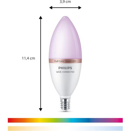 Set od 4 RGB LED prigušive žarulje Philips SMART C37 E14/4,9W/230V 2200-6500K
