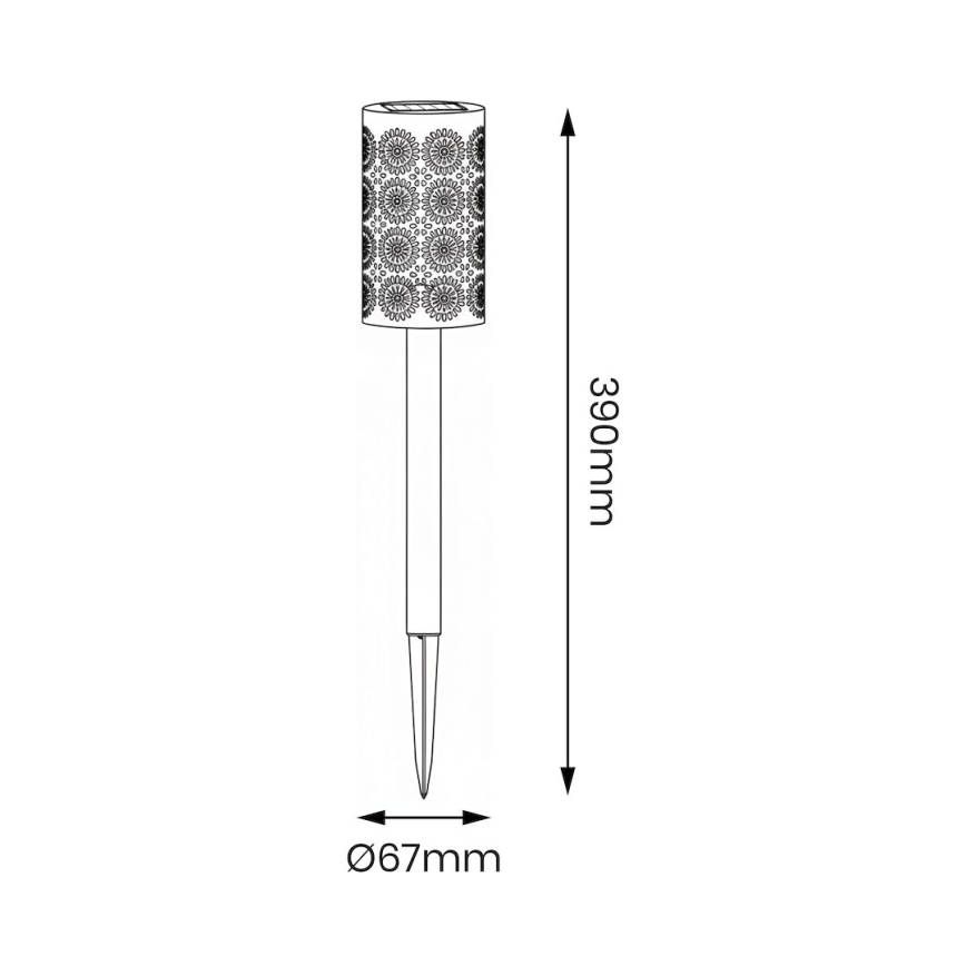 KOMPLET 4x LED solarna svjetiljka DECOR LED/1,2V 150 mAh 3000K 39 cm IP44 crna