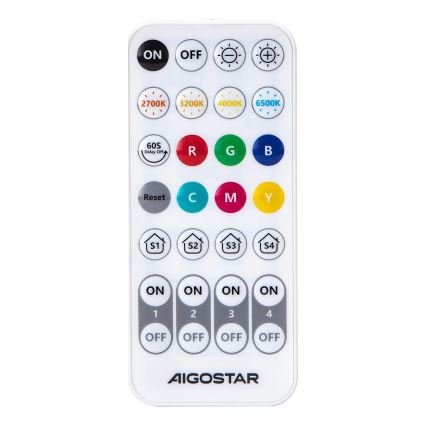 Set 6x LED RGBW prigušivih žarulja MESH GU10/6,5W/230V 2700-6500K Wi-Fi + daljinski upravljač - Aigostar