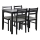 KOMPLET Blagovaonski stol + 4x stolice EMILY crne