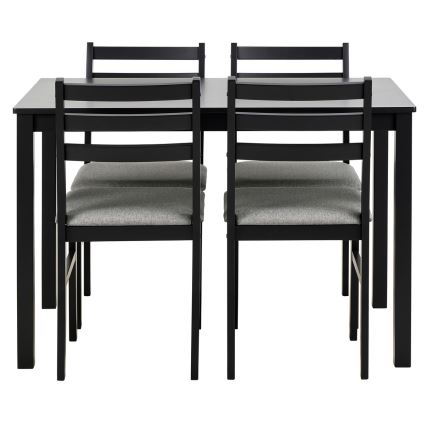 KOMPLET Blagovaonski stol + 4x stolice EMILY crne