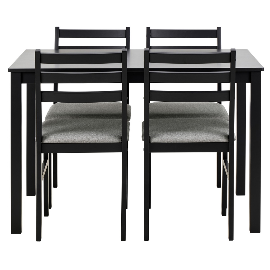 KOMPLET Blagovaonski stol + 4x stolice EMILY crne
