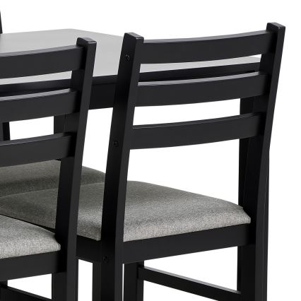 KOMPLET Blagovaonski stol + 4x stolice EMILY crne