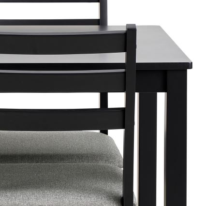 KOMPLET Blagovaonski stol + 4x stolice EMILY crne