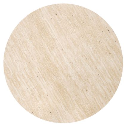Komplet konferencijski stolić NUGAT ø 80 cm + 4x tabure travertin/siva