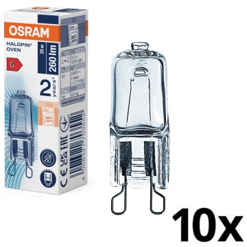 Komplet od 10 žarulja za pećnicu HALOPIN G9/25W/230V 2700K - Osram