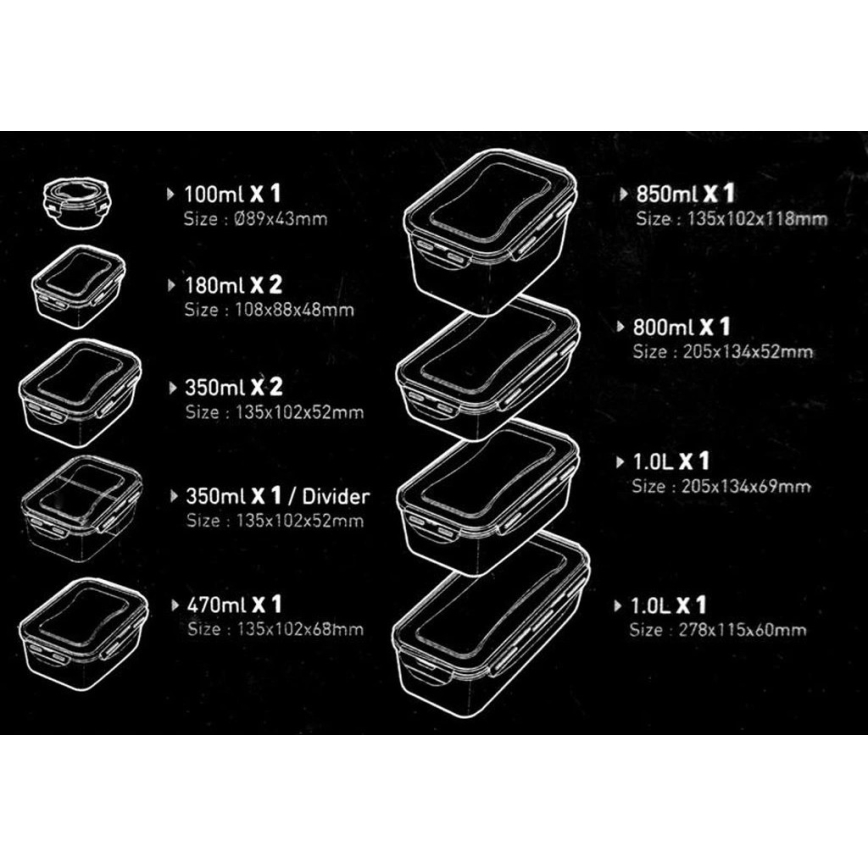Komplet od 11 posuda za hranu LOCK