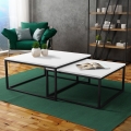 Komplet od 2 konferencijska stolića DUAL 76x76/66x66 cm crna/bijela