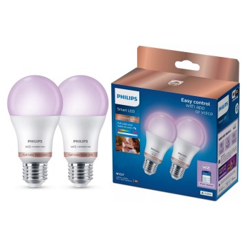 Komplet od 2 LED RGB prigušljive žarulje Philips SMART A60 E27/12,5W/230V 2200-6500K