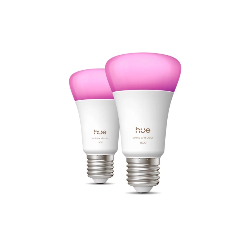 KOMPLET 2x LED žarulje s mogućnošću prigušivanja Philips Hue WHITE AND COLOR AMBIANCE E27/8,1W/230V 1000-20000K