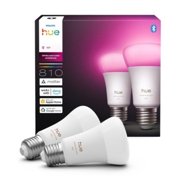 Komplet od 2 prigušive LED žarulje Philips Hue White and Color Ambiance E27/6W/230V 1000-20000K