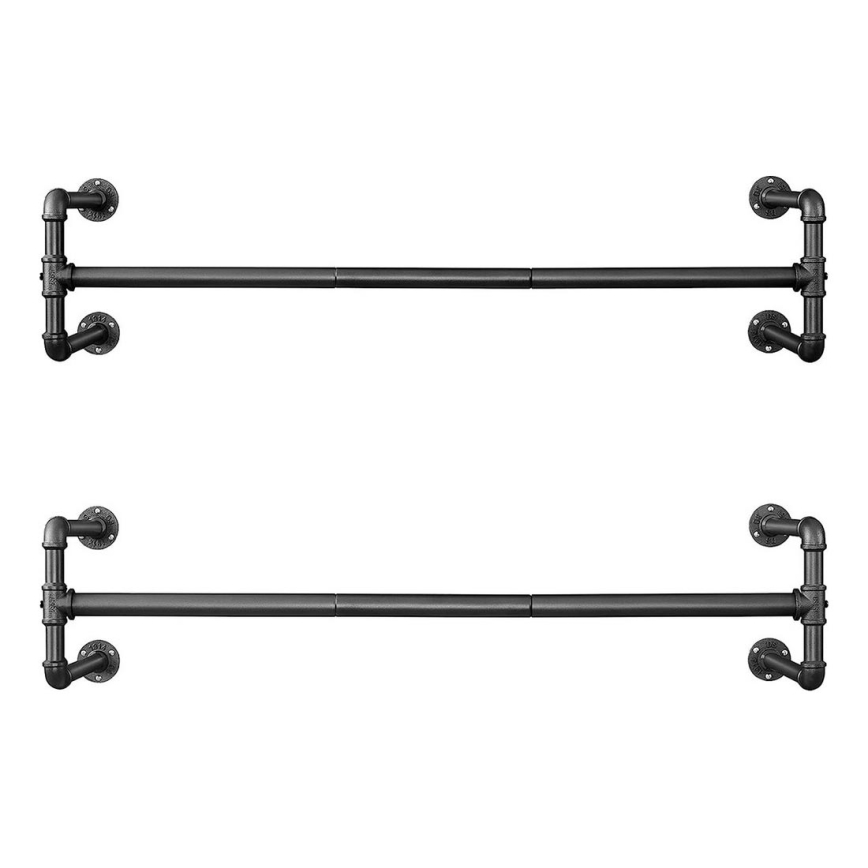 Komplet od 2 zidna držača za vješalice LINEA, crni