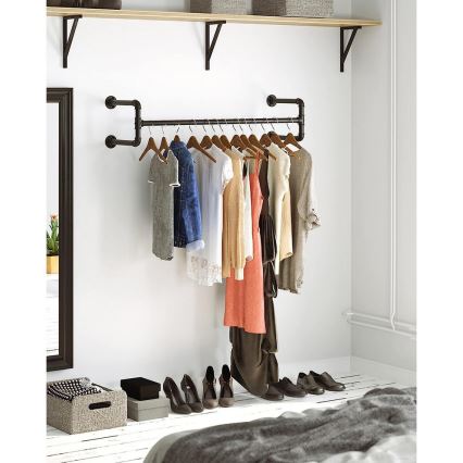 Komplet od 2 zidna držača za vješalice LINEA, crni