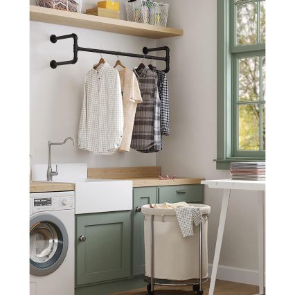 Komplet od 2 zidna držača za vješalice LINEA, crni