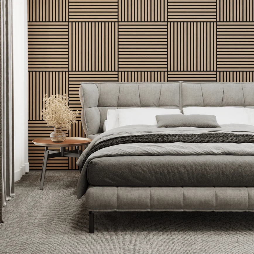 Komplet od 4 akustična zidna panela DANVIKEN 60x60 cm hrast