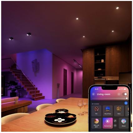 KOMPLET 4x LED RGBW prigušivih žarulja Philips Hue WHITE AND COLOR AMBIANCE GU5,3/MR16/6,3W/12V 2000-6500K