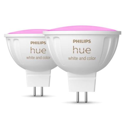 KOMPLET 4x LED RGBW prigušivih žarulja Philips Hue WHITE AND COLOR AMBIANCE GU5,3/MR16/6,3W/12V 2000-6500K