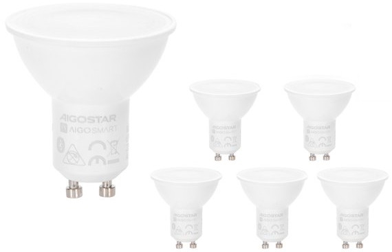 Komplet od 6 LED RGBW prigušivih žarulja MESH GU10/6,5W/230V 2700-6500K + daljinski upravljač - Aigostar