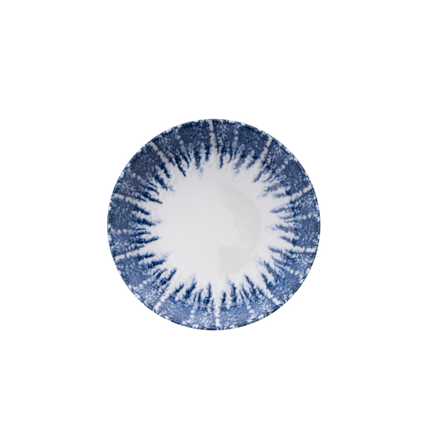 Komplet posuđa, 12 kom., bijelo/plavo, porculan