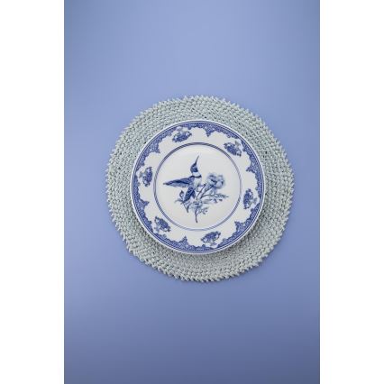 Komplet posuđa, 26 kom, bijelo/plavo, porculan