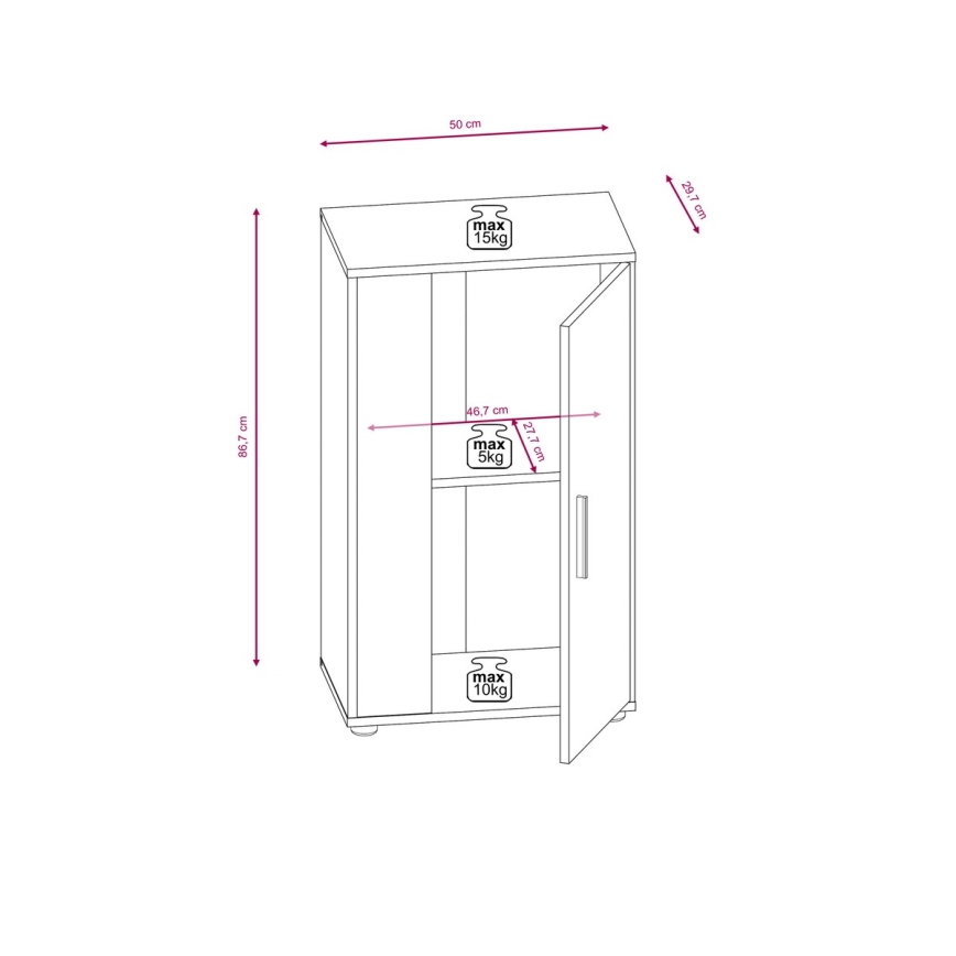Komplet za dnevni boravak BRICK hrast sonoma/bijela