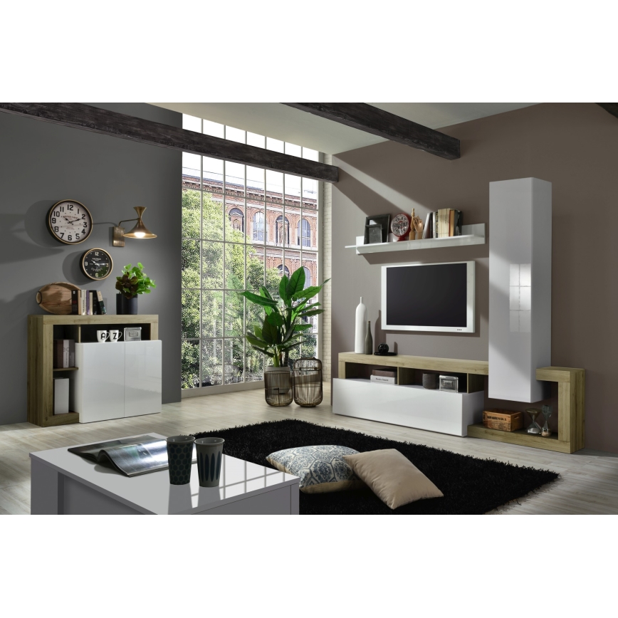 Komplet za dnevni boravak LENOR bijela/smeđa