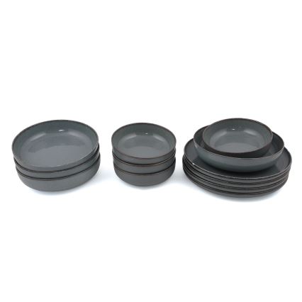 Komplet za jelo 12 kom sivi/porculan