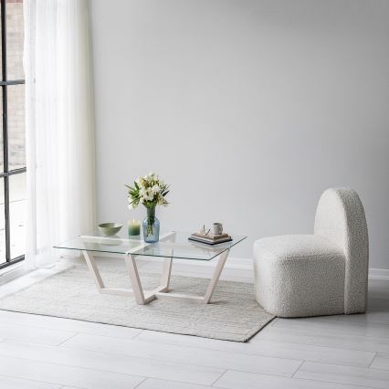 Konferencijski stol AMALFI 35x105 cm borovina/prozirno