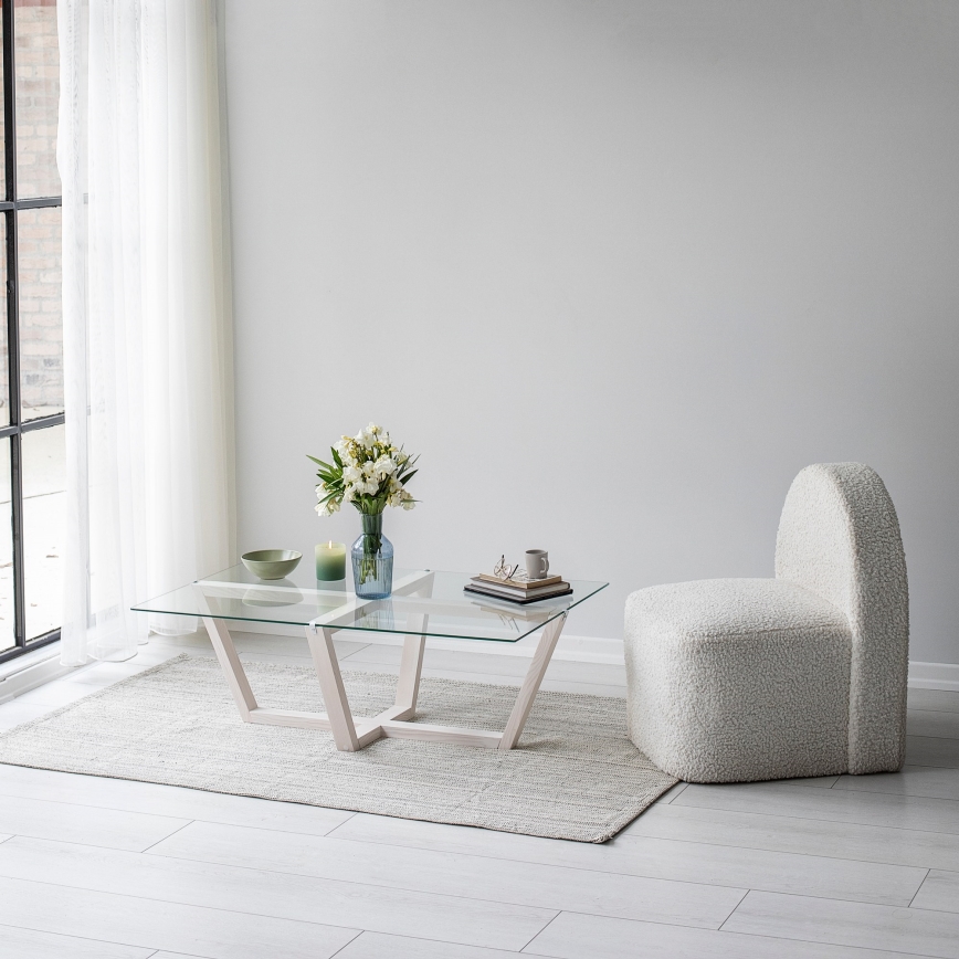 Konferencijski stol AMALFI 35x105 cm borovina/prozirno