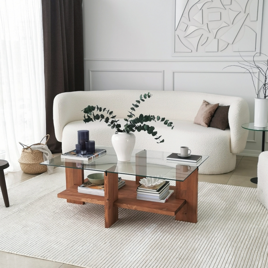 Konferencijski stol BABYLON 40x105 cm smeđa/prozirna