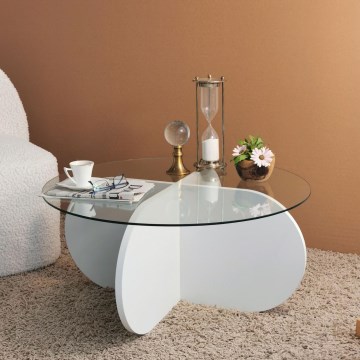 Konferencijski stol BUBBLE 35x75 cm bijela/prozirna