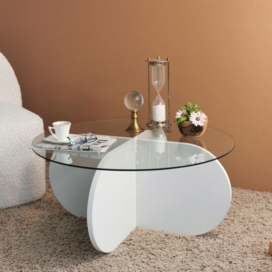 Konferencijski stol BUBBLE 35x75 cm bijela/prozirna