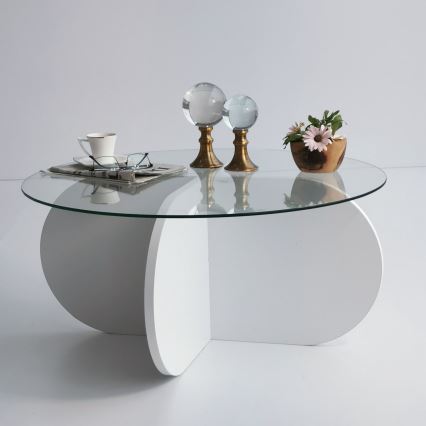 Konferencijski stol BUBBLE 35x75 cm bijela/prozirna