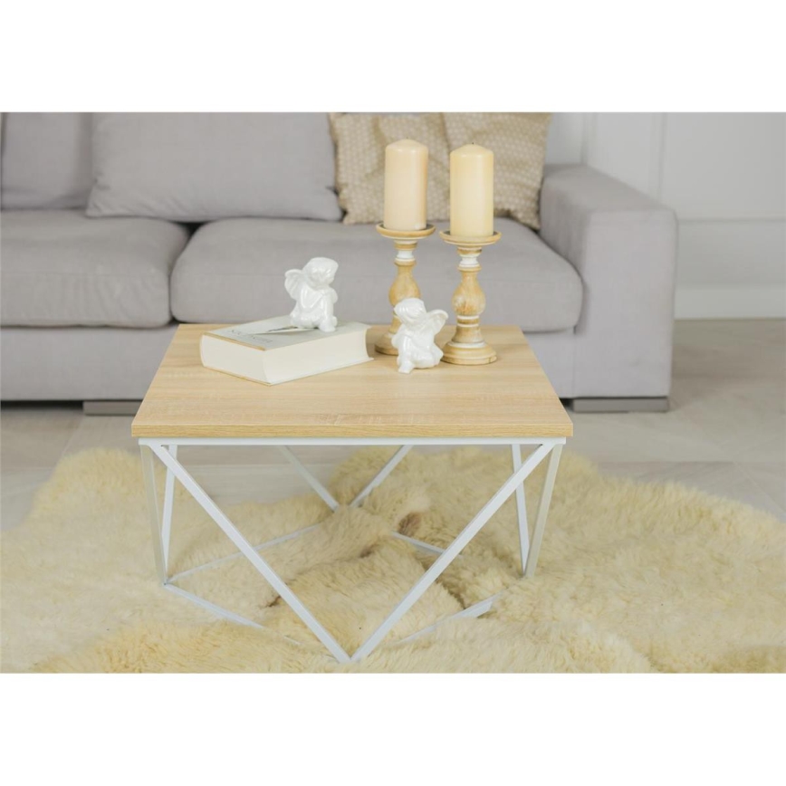 Konferencijski stol CURVED 60x60 cm bijela/bež