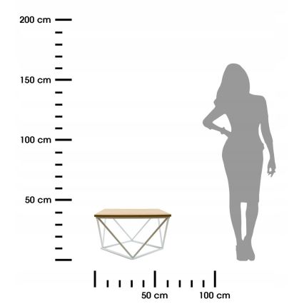 Konferencijski stol CURVED 60x60 cm bijela/bež