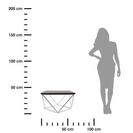 Konferencijski stol CURVED 60x60 cm bijela/crna