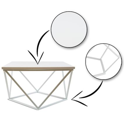 Konferencijski stol CURVED 60x60 cm bijeli