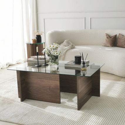 Konferencijski stol ESCAPE 40x105 cm smeđa/prozirna