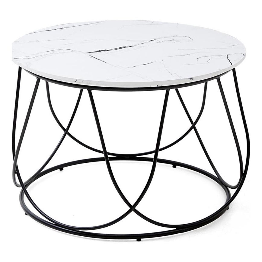 Konferencijski stol NUBIRA 41x60 cm crni/mramorni dekor