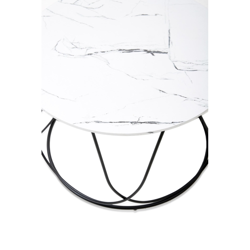 Konferencijski stol NUBIRA 41x60 cm crni/mramorni dekor