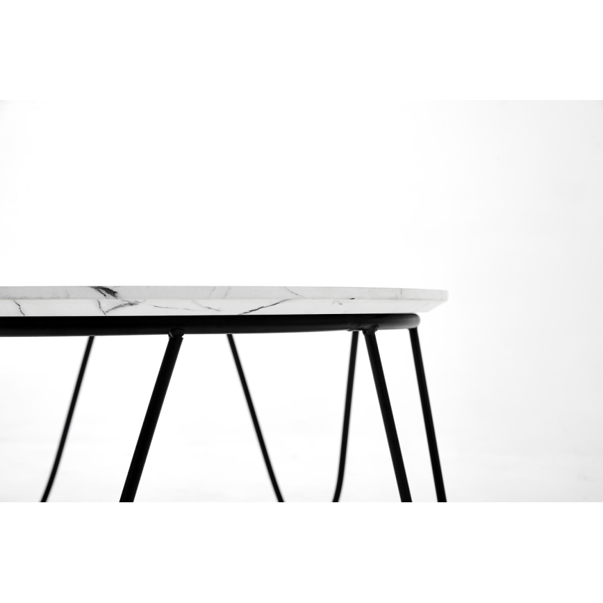 Konferencijski stol NUBIRA 41x60 cm crni/mramorni dekor