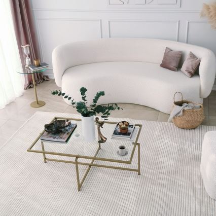 Konferencijski stol SUN 35x94 cm zlatna/prozirna