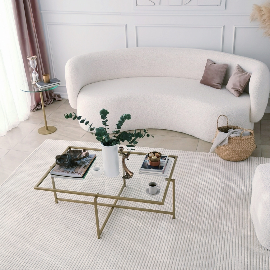 Konferencijski stol SUN 35x94 cm zlatna/prozirna