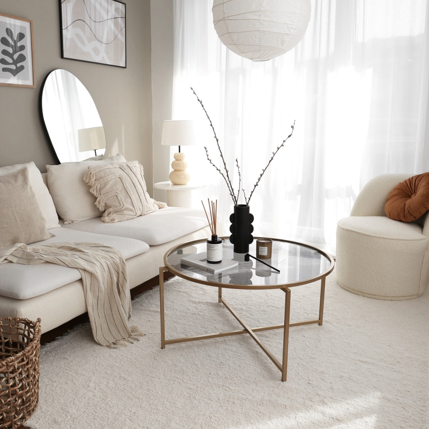 Konferencijski stol SUN 40x83 cm zlatna/prozirna