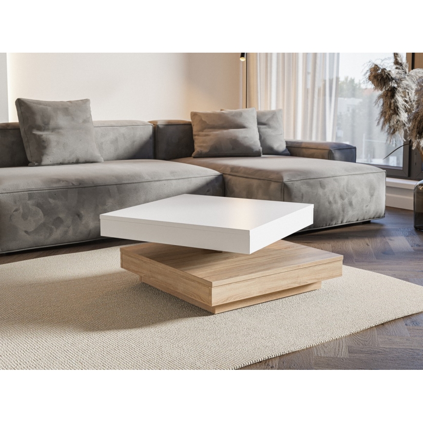 Konferencijski stol TIMO bijela/hrast sonoma