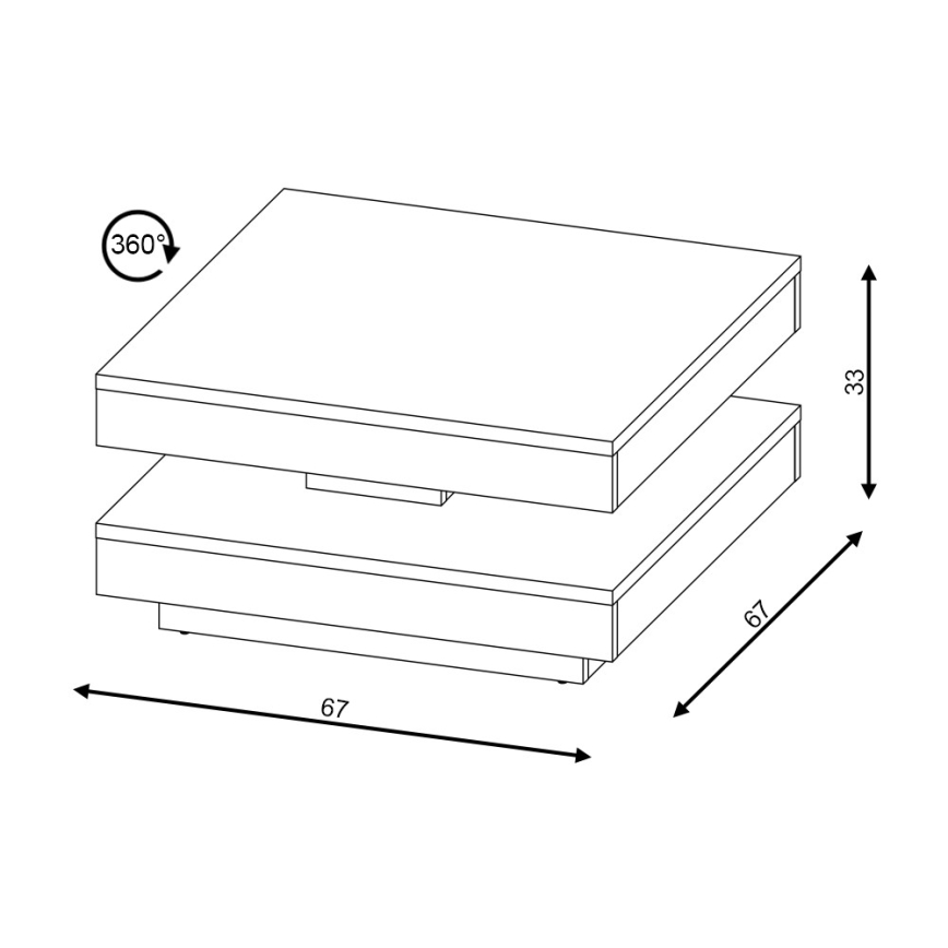 Konferencijski stol TIMO bijela/hrast sonoma