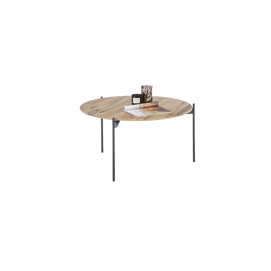 Konferencijski stolić AURA Ø 74 cm hrast/antracit